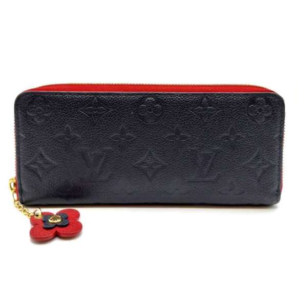Louis Vuitton Portefeuille Clemence Round Long Wallet in Marine Rouge Navy an...